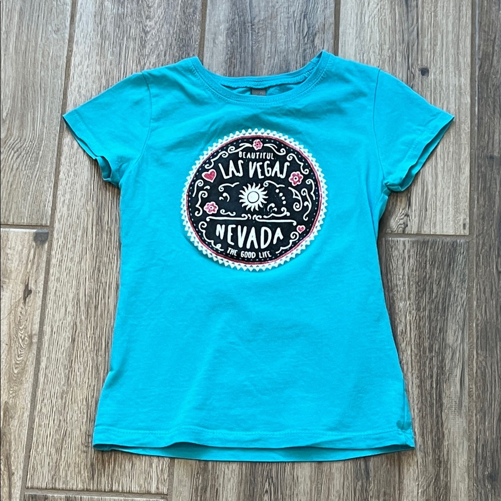 Kids Teal Las Vegas, Nevada Graphic T-Shirt